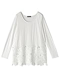 Angeliebe エンジェリーベ マタニティ 授乳口 付 裾 レース トップス 産前 産後 妊婦服 長袖 フリー ホワイト