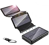 20000mAh ソーラーチャージャー モバイルバッテリー 携帯 急速充電 太陽光 4枚ソーラーパネル スマホ充電器