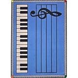 Joy Carpets Kid Essentials Music & Special Needs Round Play Along Rug Blue with Keys 13'2 [並行輸入品]