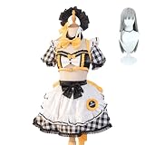 [エルフ森林] 勝利の女神 モダニア コスプレ 衣装 全セット メイド服 コラボ カフェメイド ウイッグ アクセサリー付き ニケ NIKKE コスプレ衣装 撮影用 文化祭 イベント コスプレ用衣装 コスチューム 仮装 cosplay (衣装, M)