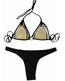 セクシーなガーターのブラックレースのビキニツイ高微ビキニ水着カットブラジルさんベルト水着ビキニの水着が高品質 (M)