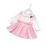 FEVON　ワンピース　ベビー　女の子　長袖　春　秋　コットン　フェイクレイヤード　サロペット　丸襟　可愛い　子供服　キッズ　ガールズ　赤ちゃん　女児　キッズワンピース　プリンセス　ドレス　キュート　