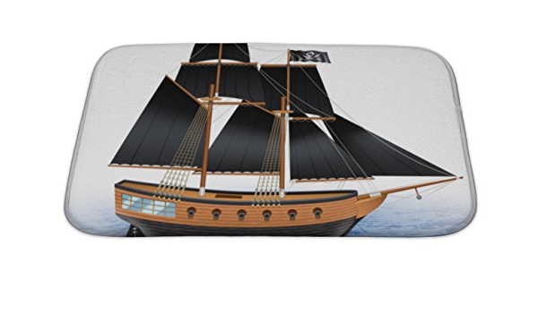 Amazon Gear New 浴室用バスマット 低反発素材 ノンスリップ 海賊船イラスト gn 34 Inches Wide By 21 Inches Tall Gn Bmat E 3421 浴室足ふきマット ホーム キッチン オンライン通販