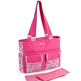 KANGMING マザーズバッグ 3way ショルダーバッグ 斜めがけ トート ベビーカー用 大容量 軽量 バッグ シンプルなのに機能的 使って分かるママ目線 オムツ替えシート付きセット (ローズレッ