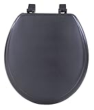 Achim Home Furnishings TOVYSTBK04 17-Inch Fantasia Standard Toilet Seat, Soft Black [並行輸入品]