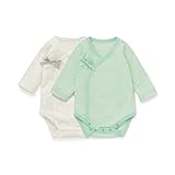 フライス 前開き 長袖 ボディスーツ ２枚 セット ミントセット サイズ：60