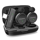 Srhythm M1 ピンマイク ワイヤレス ラベリアマイク Android用 2人同時使用可能 10時間連続使用 プラグ＆プレイ ノイズ軽減 瞬時接続 360°集音 クリップ式 Vlog撮影/会議記録/生放送/インタビュー（2個のマイク）