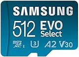 SAMSUNG EVO Select + アダプター 512GB microSDXC 130MB/s フルHD & 4K UHD UHS-I U3 A2 V30 (MB-ME512KA/AM)