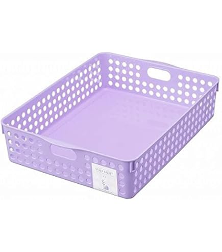 Amazon.co.jp: ストックバスケット A4サイズ収納可 ライトブルー 26.4