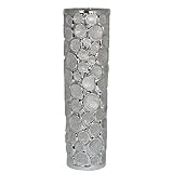 Essential D?cor Entrada Collection Ceramic Nugget Vase, 23.5 by 6.7-Inch, Gold [並行輸入品]