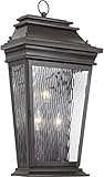 Elk 5729-C 13 by 22-Inch Provincial Water Glass 3-Light Outdoor Wall Lantern, Charcoal Finish [並行輸入品
