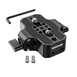 NEEWER ベースプレート 15mmロッドクランプレールブロック付き ショルダーリグ カメラケージと三脚用 1/4"&3/8" スレッドカメラベースプレートマウント A6600 A7 R5 R6 C100 BMPCC 4K 6K Proなどに対応