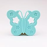 Mamimami Home はがため シリコーン 大きな蝶 6.8x8.2cm おしゃれおしゃぶり ペンダント ベビー 授乳 知育 玩具 女の子　産祝い 内祝い 誕生日 プレゼント 1個ブルー [BP