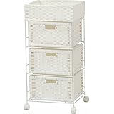 ランドリーチェスト 幅37.5×奥行33×高さ79.5cm RAN-1823WHP 送料無料 代引き不可