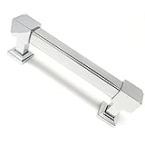 Southern Hills Polished Chrome Drawer Pulls, 4 Inch Screw Spacing, (Pack of 5), Chrome Cabinet Handl
