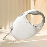 Hakona 犬 リード 伸縮リード 犬猫 リード 5m/3m伸びるリードフレキシリード 犬 散歩ロングリード 大型犬中型犬小型犬 調節可能ペット リード かわいいわんちゃん型引き込み式犬のリード 自動巻き取り式犬用リード（ホワイト，5m）