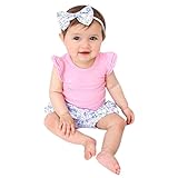 Aliciga ロンパース 新生児 ベビー服 かわいい 袖フリル 無地 半袖 女の子 翼の形 着ぐるみ Ｔシャツ 柔らかい生地 おしゃれ 写真 撮影 子供服 シンプル ボトムシャツ 出産お祝い ６ヶ月