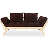 ソファ ソファーベッド 2人掛け 北欧デザイン リクライニング 天然木フレーム ライトナチュラル×ブラウン