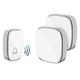 ワイヤレスチャイム EletecPro 呼び出しチャイム ワイヤレス 送信器1個 電池式 受信機2個 電源コンセント式　 呼び鈴玄関 防水 防塵 ドアチャイムセット 親機 子機セット 押しボタン 屋内