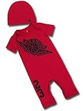 (Jordan)ジョーダン ベビーJordan Wings ロンパース 2点セット (赤黒, 6-9M(6～9ヶ月頃)) [並行輸入品]