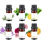 AROMA/Naturals エッセンシャルオイル 天然精油 アロマオイル 100％天然香料【 日本製 】 10ｍL アロマナチュラルズ 自然な香り (10mL, 6種セット)
