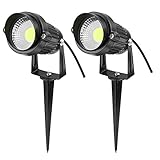 Prodeli LED芝生ライト5W AC 85-265Vウォームホワイト3000K IP65防水LEDガラススポットライトCOBハイパワー【2個セット】