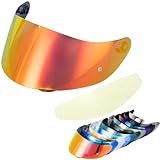 Wayocfei agv K1 シールド + 防曇レンズ,【適合：K1 S/K3 SV/K5 S/K5】ヘルメット・バイザー 紫外線 吸収 バイク用 ヘルメットアフターマーケット交換 (茶REVO赤+Film)