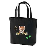 インナーポケット付/キャンバス トートバッグA4サイズ 柴犬5 雑貨グッズ犬