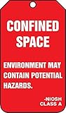 Accuform Signs TSS820CTP Confined Space Status Tag, Legend "CONFINED SPACE - ENVIRONMENT MAY CONTAIN