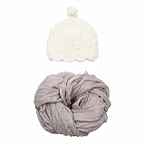 (フィーショー)FEESHOW ベビーラップブランケット ベビーコスチューム 着ぐるみ おくるみ 写真撮影 寝相アート 出産祝い ハット付き ２点セット ライトカーキ Free