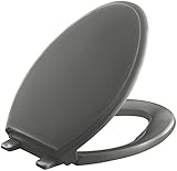 KOHLER K-4733-58 Glenbury Quiet-Close with Grip-Tight Bumpers Elongated Toilet Seat, Thunder Grey [並