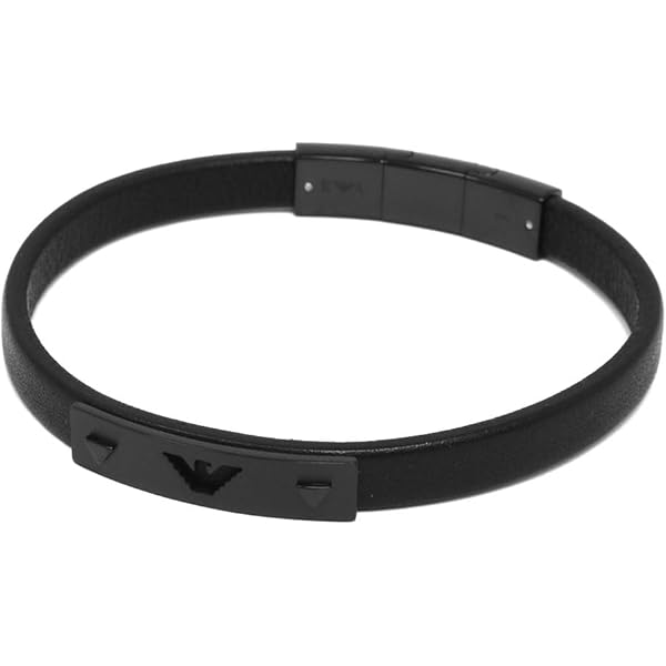 Amazon | Emporio Armani ブラックマーブル＆レザー ストラップ