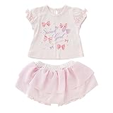 (チャックル) chuckle *スウィートガール*リボン柄Tシャツ&シフォンパンツセット ピンク 60-70cm P3175-70-20