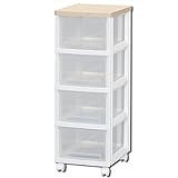 アイリスオーヤマ チェスト 木天板 幅30.7×奥行37.8×高さ83cm ホワイト/フレンチオーク AI-304PA