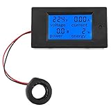 Akozon PEACEFAIR電圧メーター、デジタルLCD電流電圧エネルギーメーター電圧計電流計PZEM-061100A AC80-260V + CT