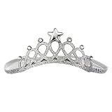 DreamYoベビー ヘアバンド ティアラ ヘアアクセサリー 出産祝い 結婚式 子供髪飾り 赤ちゃん ヘアバンド (Silvery)