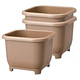 大和プラスチック eco&eco ウインプランター 角38型 380×380×H285mm エコブラウン 3個セット