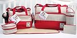 SoHo Designs - Royal Red Diaper Bag with Changing Pad 6 pieces Set by SoHo Designs [並行輸入品]