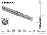 Yonico 32314-SC ダウンカット3フルート CNCルータービット 0.555625cm (7/32インチ) x 2.54cm (1インチ)