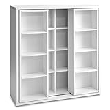 タンスのゲン ダブル スライド 書棚 90cm スライド書棚 マンガ CD DVD コミック ラック 木製 シェルフ ホワイト 68100017 WH