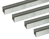 アルミ形材 ｱﾙﾐﾁｬﾝﾈﾙ 1m 1.0x10x10mm ｼﾙﾊﾞｰ 4本組　　安田