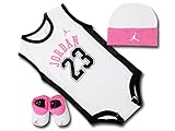 (ジョーダン)Jordan ベビージョーダン 3点セット (0-6M(0～6ヶ月), 白ピンク黒) [並行輸入品]