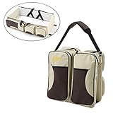 OUNONA 折り畳み式ベビーベッド ベビー連れの旅行＆外出などに 大容量マザーズバッグ （クリーミーホワイト）