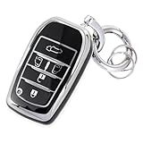 [HOYZE] 新型ヴォクシー 90系キーケース ノア90系キーカバー 可愛い 車スマートキーケース アルファード ヴェルファイア 40系 (シルバーブラック)