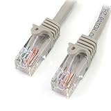 StarTech.com カテゴリー5e LANケーブル(Cat5e) RJ45コネクタ(ツメ折れ防止カバー付き) 5m グレー 45PAT5MGR