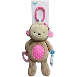 Child of Mine Soft Girl Monkey Plush Stroller Toy with Teething Ring and Rattle by Child of Mine