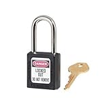 Brady 123271 Lockout Padlock, Keyed Alike, 1/4, Black (Pack of 6) by Brady