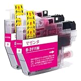 【EasyECO】ブラザー用 LC3111-4PK 互換インクカートリッジ LC3111-M マゼンタ 2本セット 純正と併用可能 大容量インク 最新ICチップ搭載/残量表示/個包装 対応機種:DCP-J572N DCP-J577N DCP-J582N DCP-J587N DCP-J972N DCP-J973N DCP-J978N DCP-J981N DCP-J982N DCP-J987N など