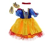 Creative Education Great Pretenders Snow White Doll Dress with Red Bow Hairclip & Slippers Costume [