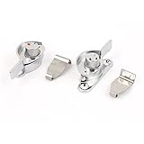 uxcell サッシウィンドウロック 金属材質 5mm径 セキュリティ シルバートーン 1ペア